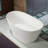WOODBRIDGE 59" L x 33-1/2" W Luxury Contemporary Solid Surface Stone Resin Freestanding Bathtub in Matte White-116257507-51226556