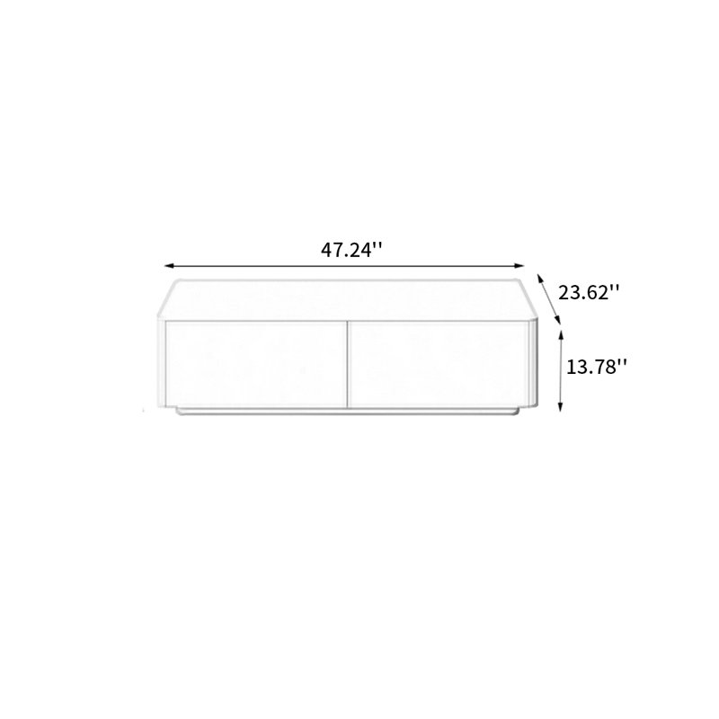 Nordic Style Wood Coffee Table, 13.78" H x 47.24" L x 23.62" W