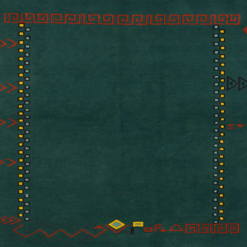 Tapis vert en laine Power Loom, Carré 6 pi