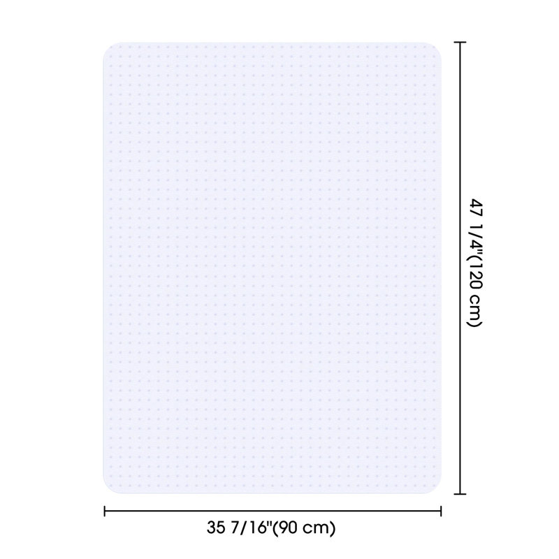 Tapis de chaise rectangulaire biseauté, H 0,1 po x l 35,43 po x P 47,24 po