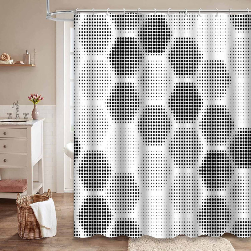 Rideau de douche avec 12 crochets Line, L 72 po x l 72 po