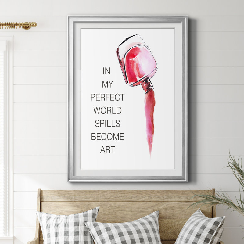 Poli parfait - Reproduction d'art textuel sur papier encadré, Papier argenté, H 30,5 po x l 42,5 po x P 1,5 po