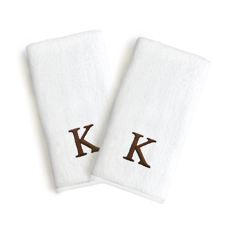 Ensemble de serviettes en coton turc 2 pièces Soft Twist, Lettre : K