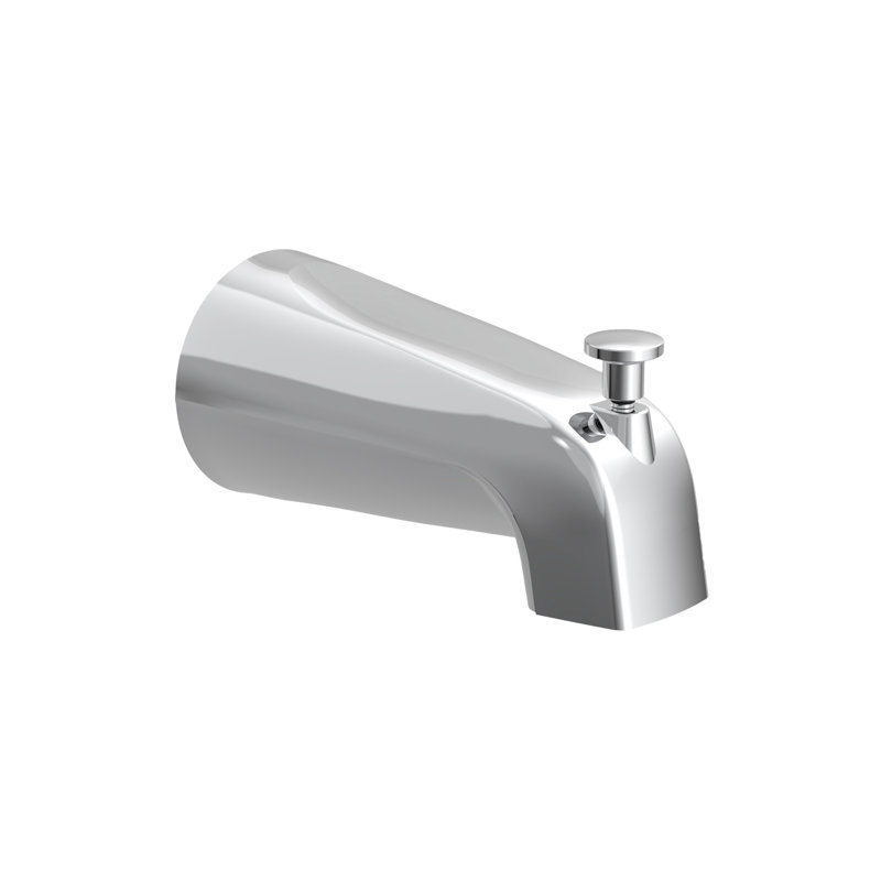 Bec de baignoire rond en chrome poli Serafino, Chrome