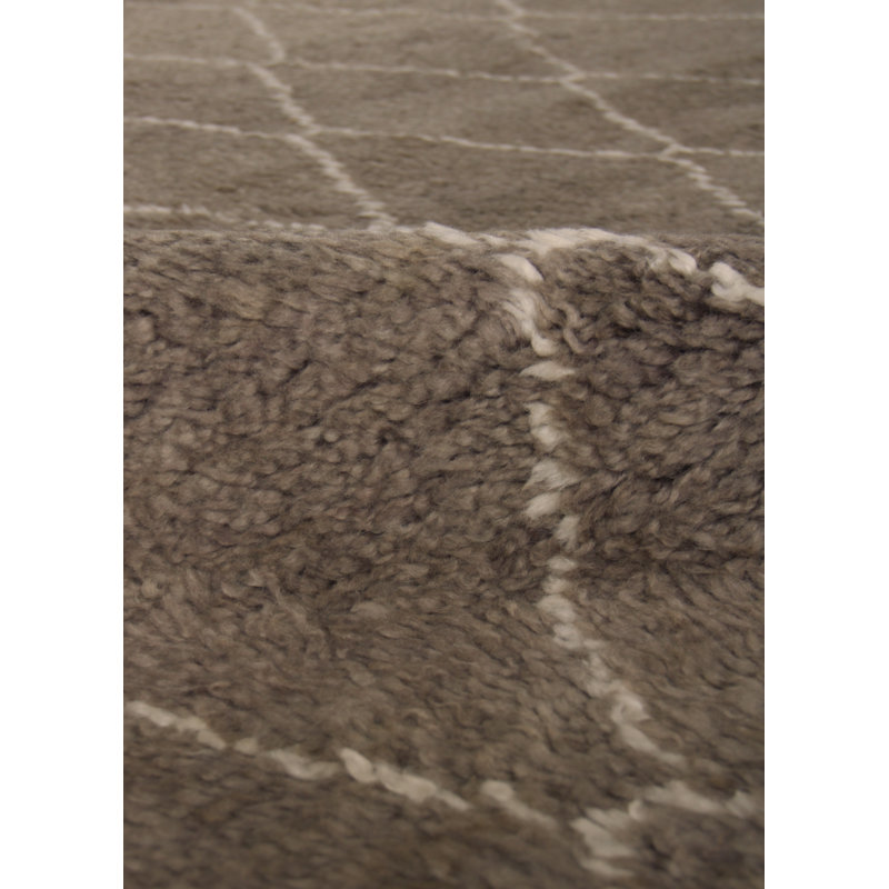 Moroccan Wool Geometric Area Rug in Brown, Rectangle 8' x 10'