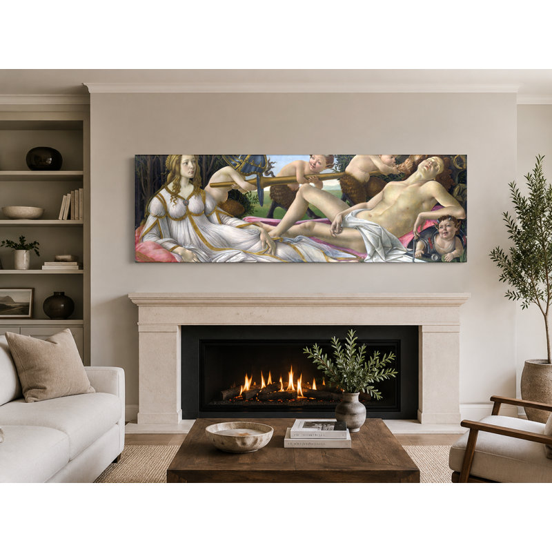 Vénus et Mars (vers 1485) - Art mural sur toile panoramique, 30" W x 10" H