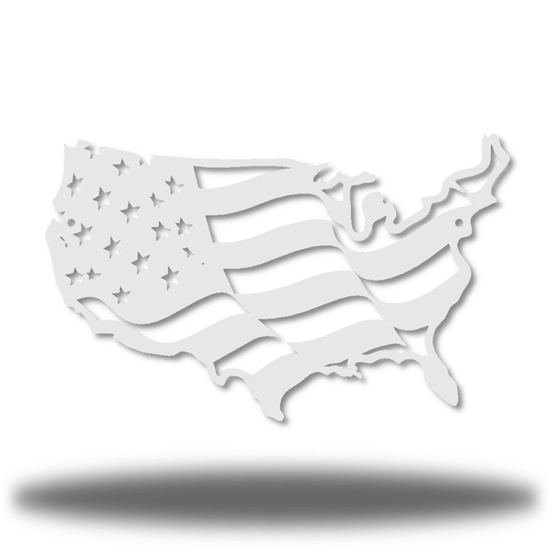 Décoration murale drapeau USA, Blanc, H 11 po x l 18 po x P 0,01 po