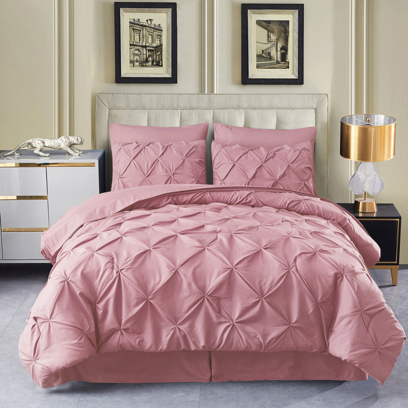 Ensemble d'édredon en microfibre HK-PT0120210625, Grand, Rose