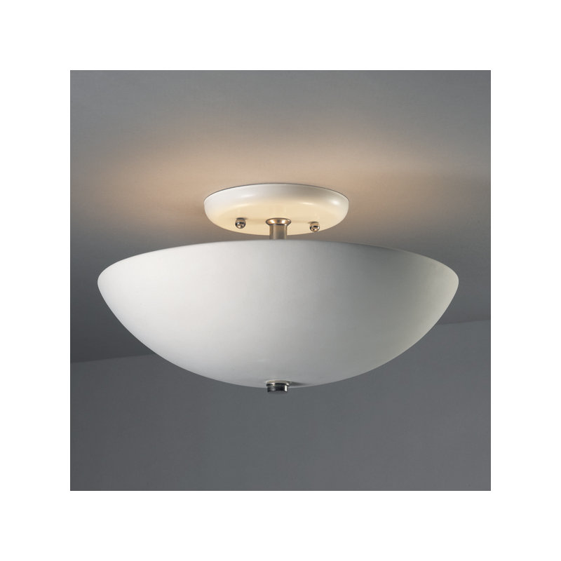 Custinne Ceramic Semi Flush Mount, Matte White, Matte Black