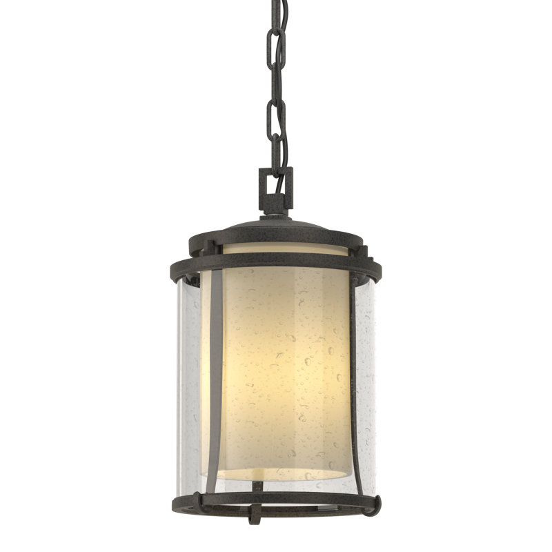 Lanterne suspendue d'extérieur 1 lumière Meridian, Fer naturel