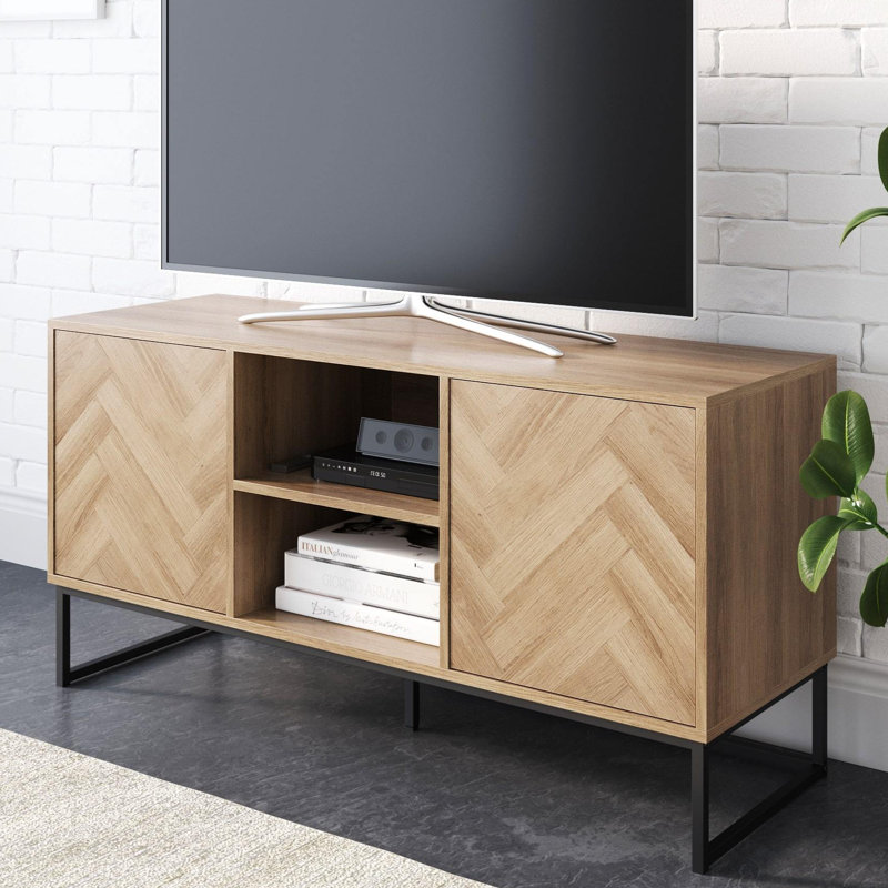 Herringbone TV Cabinet, Oak