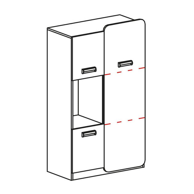 Ofir Rectangle Accent Cabinet, White Matt/Oak Nash