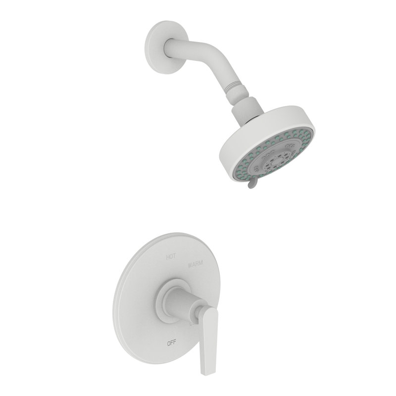 Dorrance Balanced Pressure Shower Trim Set with Shower Head, Matte White