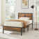 Bed Frame with Wood Headboard and Footboard Metal Platform Bed