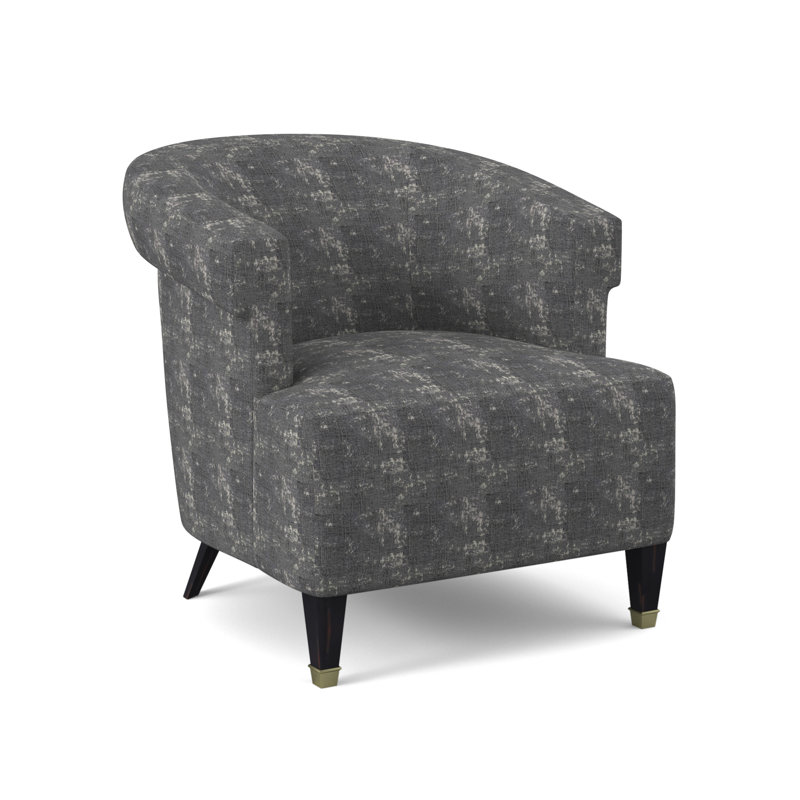 Madame Sunbrella® Boucle Barrel Chair, Margaret Tangelo, Vintage Ebony