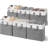 11x11 Storage Cubes, Cube Storage Bins with Metal Frame, Closet Storage Baskets, White&Grey, 6 Pack
