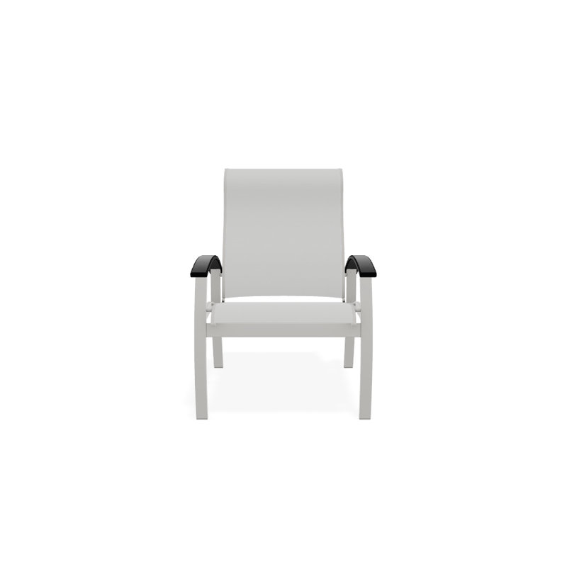 Chaise de patio Askar, Blanc 6D Sunbrella®, Noir, Neige texturée