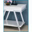 Space-Saving Contemporary White High-Gloss End Table with Chrome Frame for Living Room, Easy to Clean