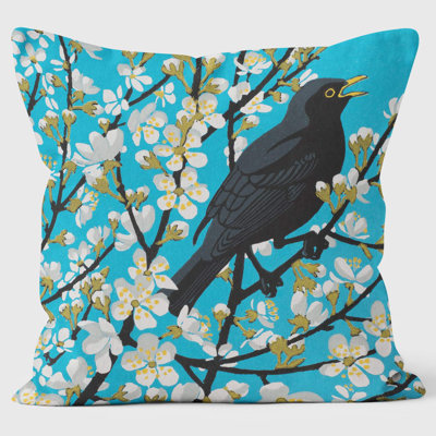 Blackthorn Blackbird - Robert Gillmor Cushion