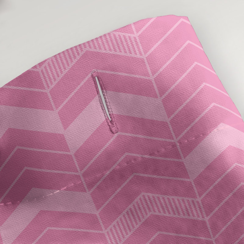 Rideau de douche simple à chevrons, Rose
