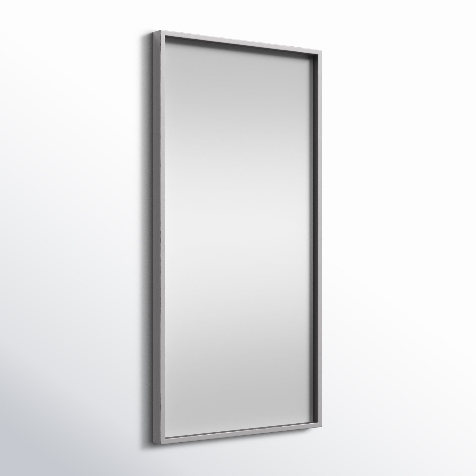 Sabine Metal Rectangle Wall Mirror, 14" x 28", Silver