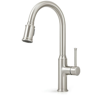 Robinet de cuisine rétractable à poignée simple avec accessoires