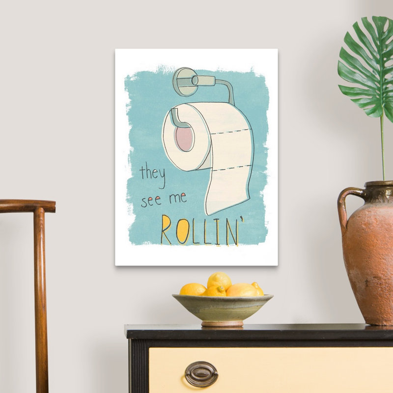 «Potty Pun I», reproduction d'impression sur toile, Toile tendue, H 24 po x l 18 po x 1,25 po