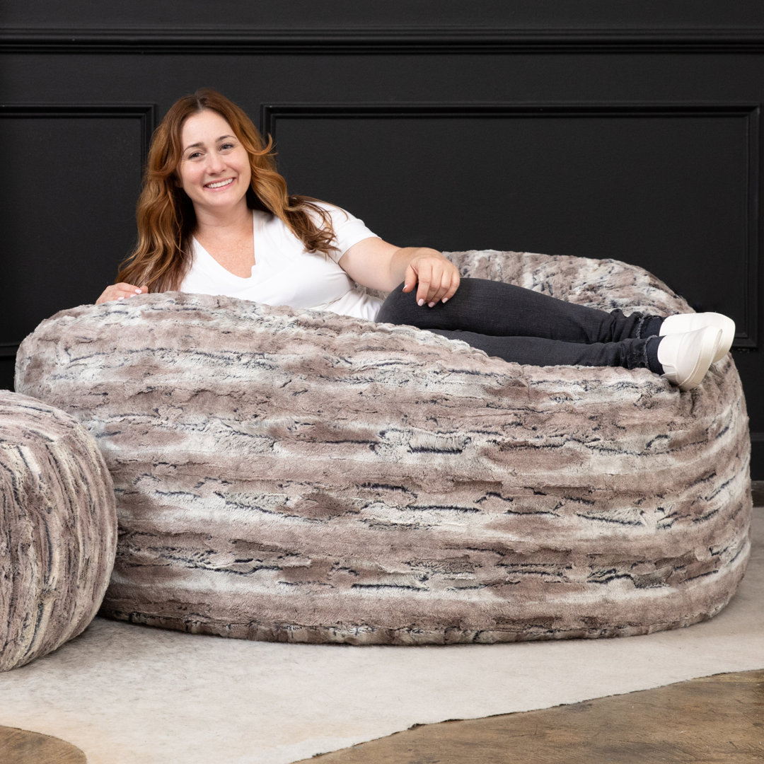 Metro Sac 5 Foot Bean Bag Chair For Adults - Luxe Fur Trule 