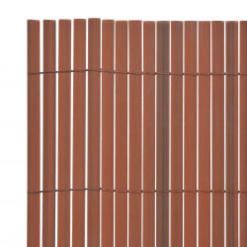 Double-Sided Garden Fence Privacy Barrier, 90 x 400 cm, Brown