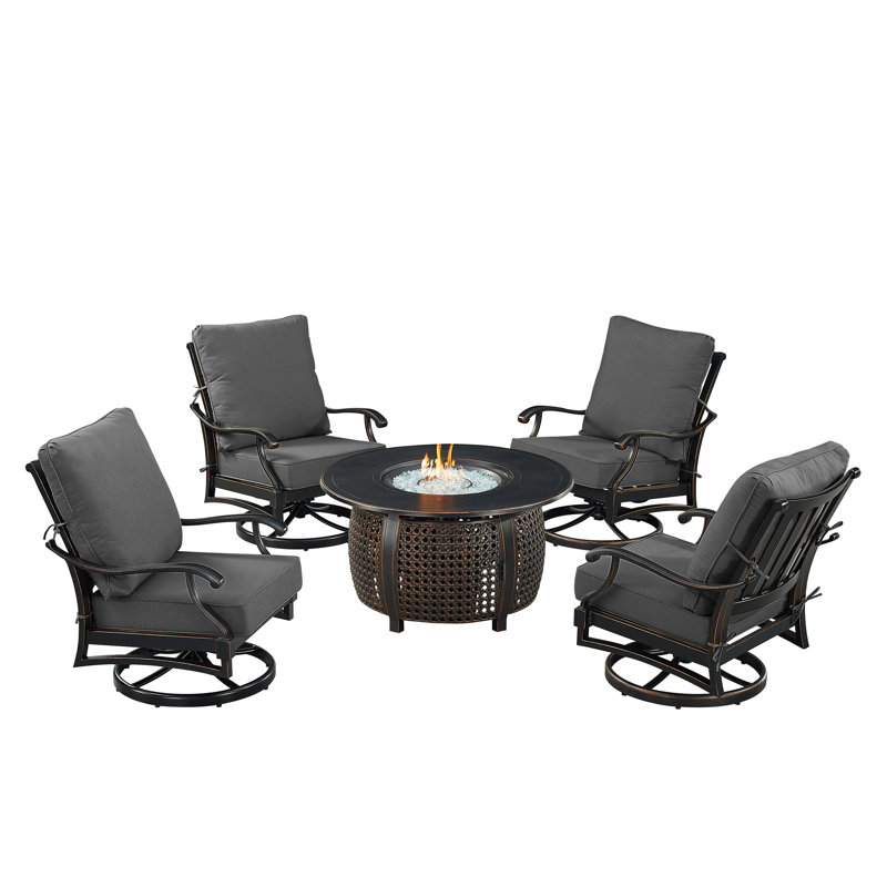 Paik Outdoor 6 - Piece Conversation Set, Black