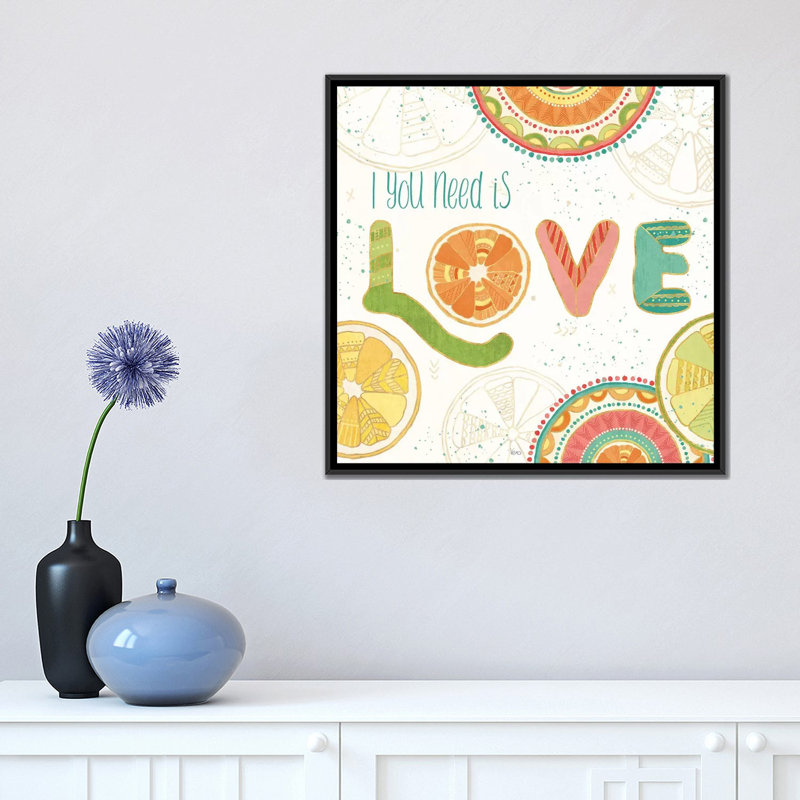 « citrus splash v », reproduction d’impression sur toile, H 18 po x l 18 po x P 1,5 po, Toile avec cadre noir, Pas de tapis