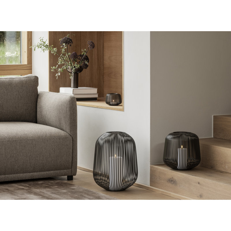 Elegant Shadows Black Powder-Coated Steel Hanging Lantern