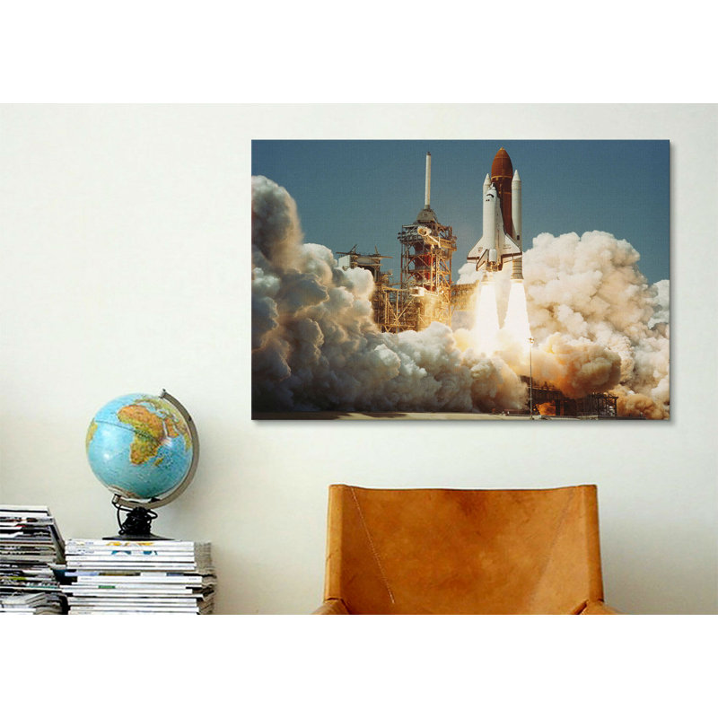 « space shuttle challanger (1983) », photographie sur toile tendue, H 8 po x l 12 po x P 0,75 po, Toile tendue, Pas de tapis