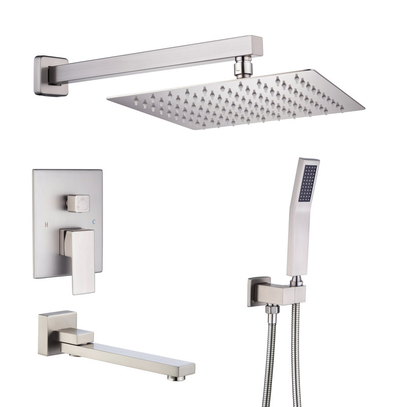 Complete Shower System with Rough-in Valve, Brushed Nickel