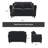 2-Piece Modern Flannelette Fabric Living Room Set-738899885
