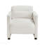 Fauteuil d'appoint, coussin de siège beige rembourré et rembourré en tissu Boucle-130130446