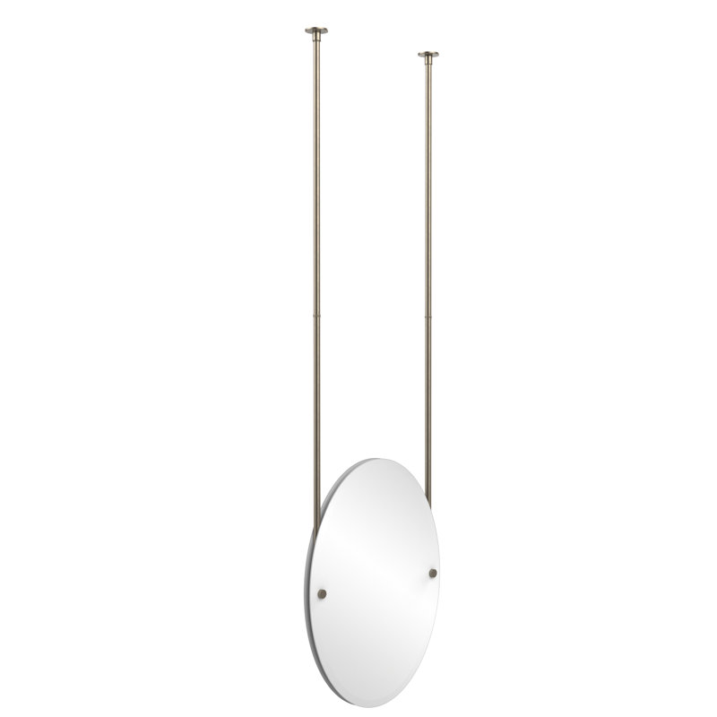 Miroir décoratif biseauté contemporain et moderne à suspendre au plafond Gober, Étain antique