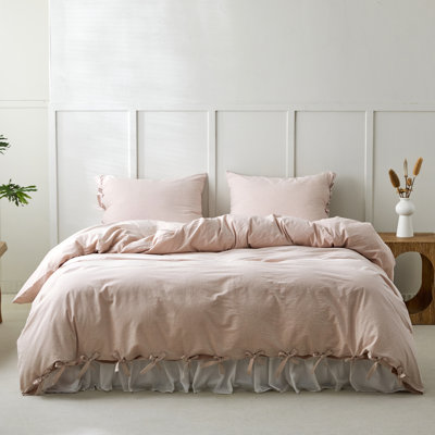 Cotton Hand Knotted Solid Colour Duvet Cover
