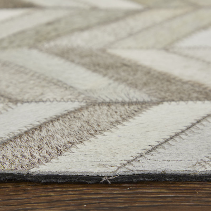 Adante Cowhide Chevron Indoor Rug, Rectangle 6' x 9'