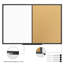 Combinaison de tableau blanc et tableau blanc, tableau blanc magnétique 36 x 24, tableau mural noir en aluminium pour bureau et école avec 10 punaises