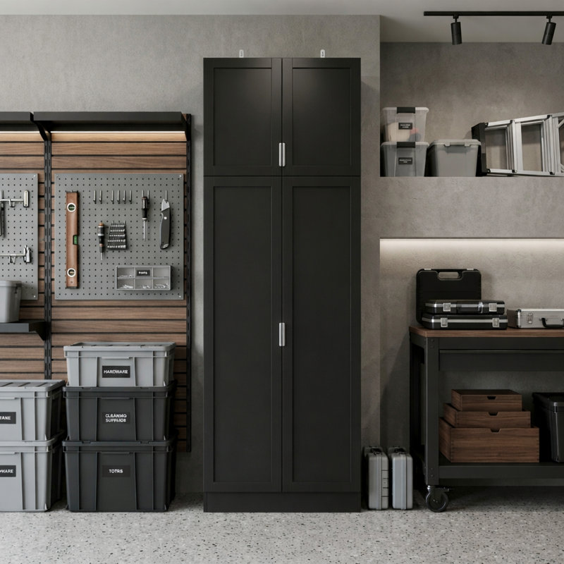 Sturdy 4-Door Garage Storage Cabinet