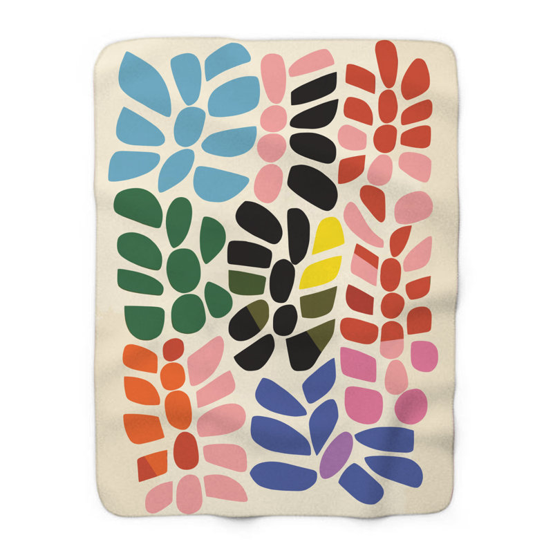 Sérénade pétale vive - couverture sherpa de qualité supérieure 1 pièce - impression d'art luxueuse, Lit simple