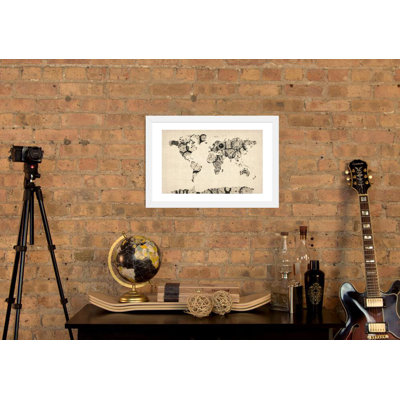 «Map of the World Map from Old Clocks», reproduction d'impression