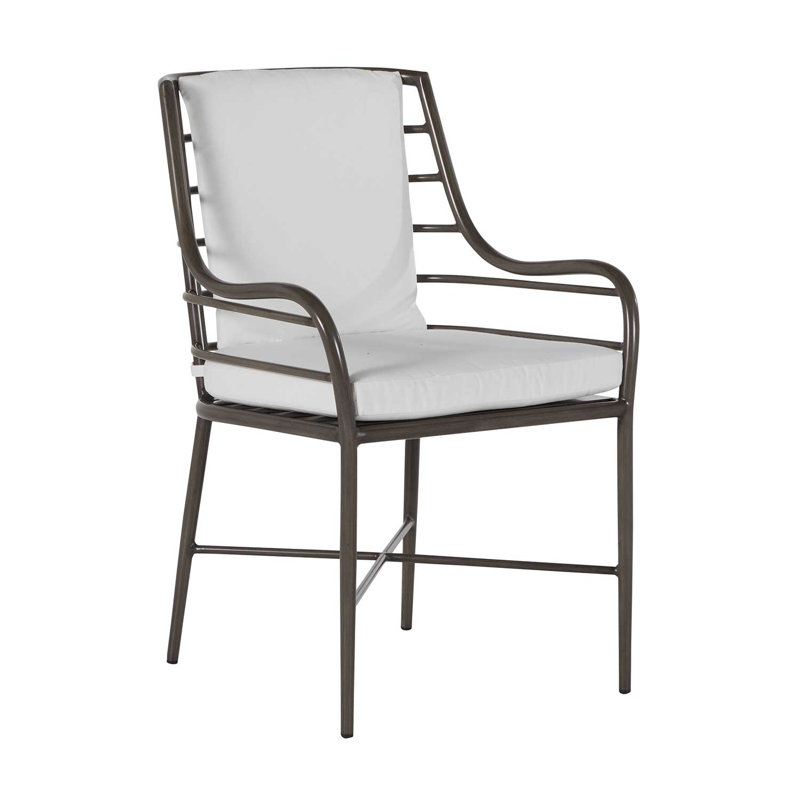 Carmel Patio Dining Armchair with Cushions, Welt, Natural White