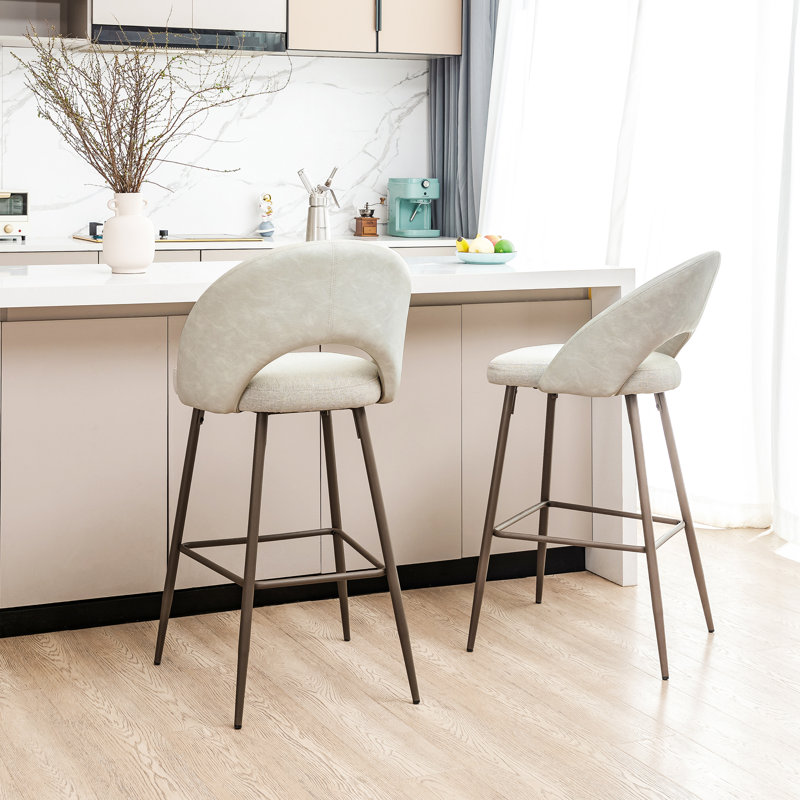 Tabouret 29,72 "Bana, Gris clair, Tabouret de bar (hauteur d'assise de 29,25 po)