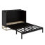 Lit escamotable avec portes d'armoire en bois, faux tiroirs décoratifs et pieds de support stables
