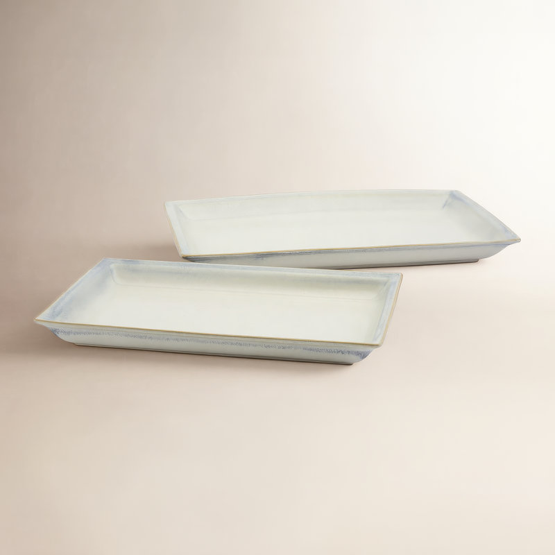 Hudson REACTIVE GLAZE 2PC RECTANGULAR PLATTERS