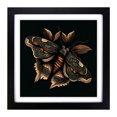 Moth Graphic Art - Framed Print