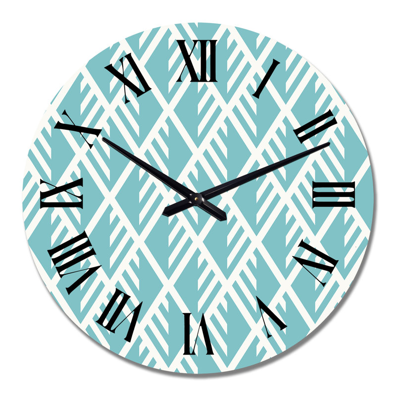 Diamants bleu clair - horloge murale à motifs, Moyenne