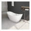 Baignoire autoportante en acrylique, blanc brillant, baignoire simple avec trop-plein chromé et bonde escamotable, certifiée cUPC